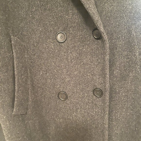 Preston & York Womens Double-Breasted Charcoal Wool Coat Size 14 - Picture 7 of 15